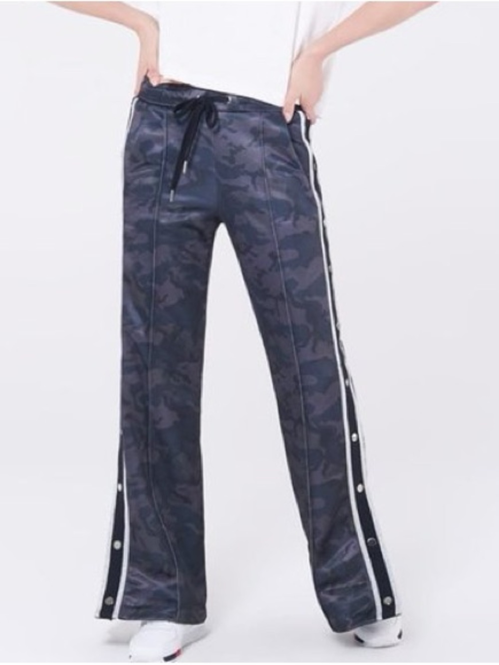 Veronica Beard x Bandier Camo Black Quilted Drawstring Track Pants - Size S